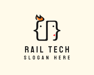 Tech Code Face logo design