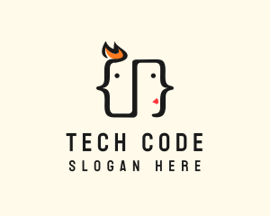 Code - Tech Code Face logo design