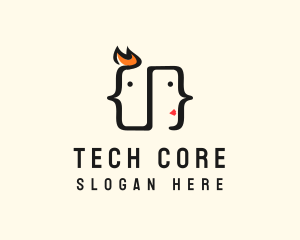 Tech Code Face logo design