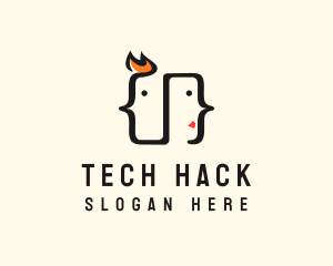 Tech Code Face logo design