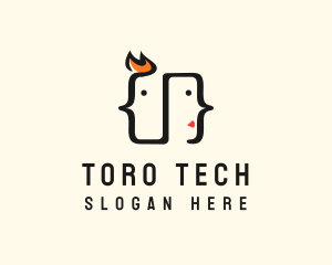 Tech Code Face logo design