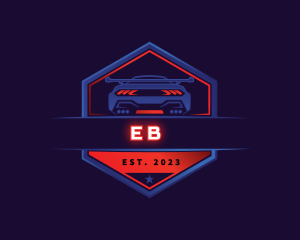 Neon Car Racing Logo