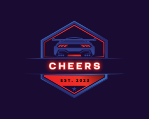 Neon Car Racing Logo