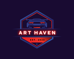 Neon Car Racing logo design