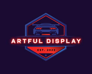 Neon Car Racing logo design