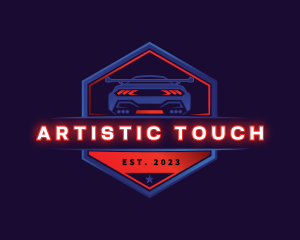 Neon Car Racing logo design