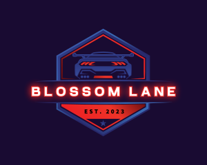 Neon Car Racing logo design