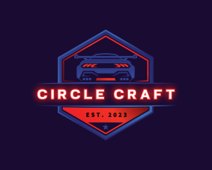 Neon Car Racing logo design