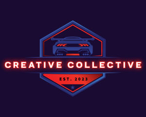 Neon Car Racing logo design