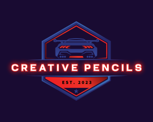 Neon Car Racing logo design