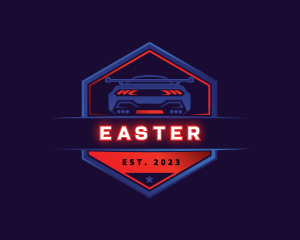 Race - Neon Car Racing logo design