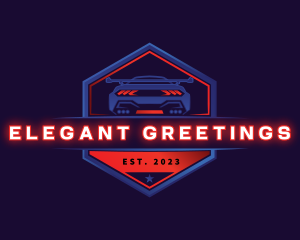 Neon Car Racing logo design