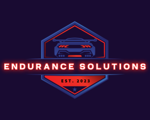 Neon Car Racing logo design