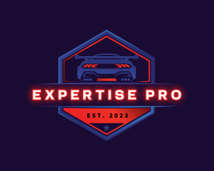 Neon Car Racing logo design