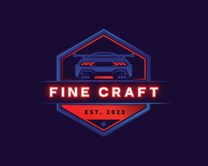 Neon Car Racing logo design