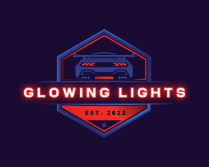 Lights - Neon Car Racing logo design
