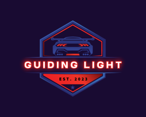 Neon Car Racing logo design