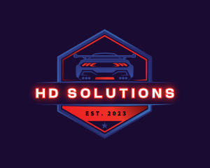 Neon Car Racing logo design