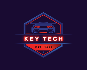 Neon Car Racing logo design