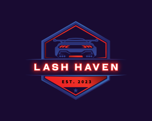 Neon Car Racing logo design