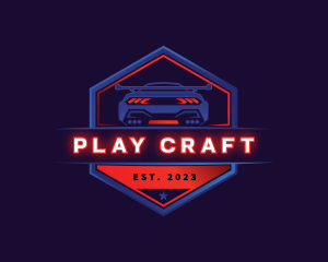 Neon Car Racing logo design