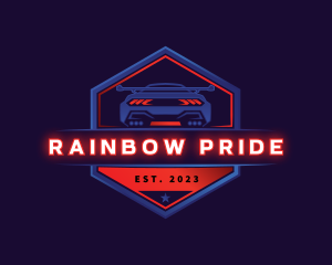 Neon Car Racing logo design