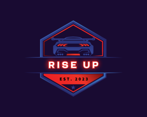 Neon Car Racing logo design