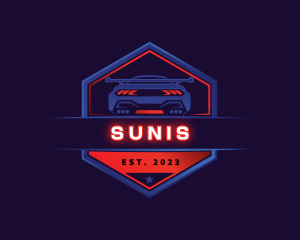 Neon Car Racing logo design