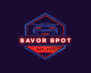 Neon Car Racing logo design