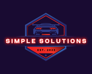 Neon Car Racing logo design