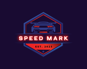 Neon Car Racing logo design