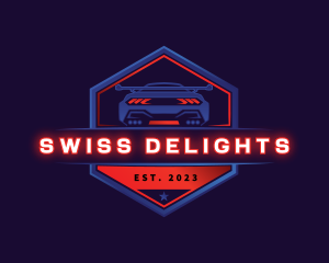 Neon Car Racing logo design