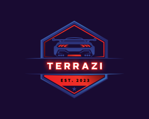 Neon Car Racing logo design