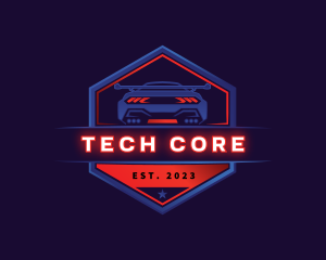 Neon Car Racing logo design