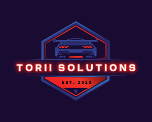 Neon Car Racing logo design