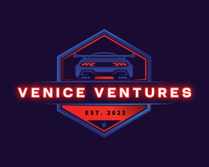 Neon Car Racing logo design