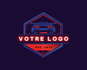 Racing - Neon Car Racing logo design