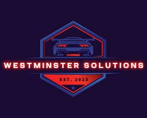 Neon Car Racing logo design