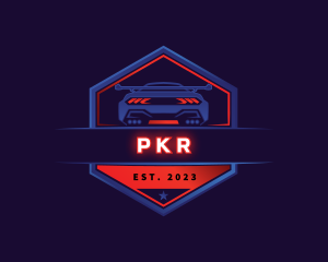 Neon Car Racing logo design