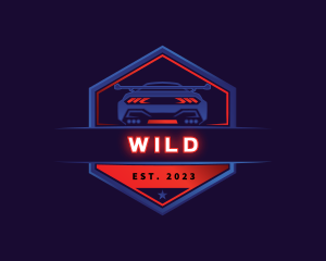 Neon Car Racing logo design