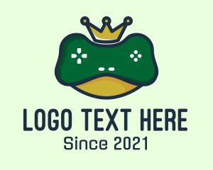 Gamepad - King Frog Gaming logo design