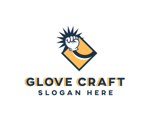 Gloves - Cartoon Hand Punch logo design