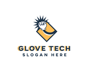 Cartoon Hand Punch logo design