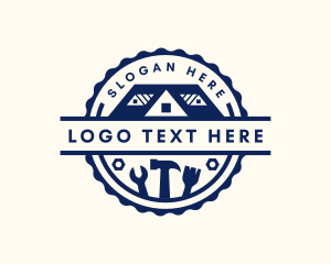 Roofing - House Roofing Repair Tools logo design