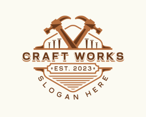 Crafting - Hammer Carpentry Crafting logo design