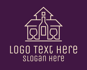Wine Tasting - Monoline Wine House Distillery logo design