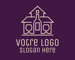 Distillery - Monoline Wine House Distillery logo design