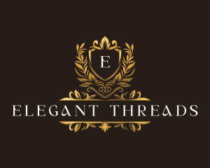 Floral Elegant Shield logo design