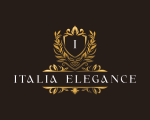 Floral Elegant Shield logo design