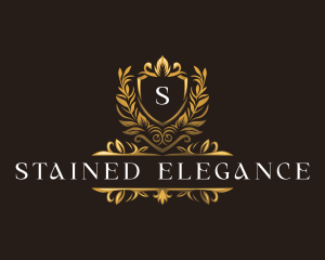 Floral Elegant Shield logo design